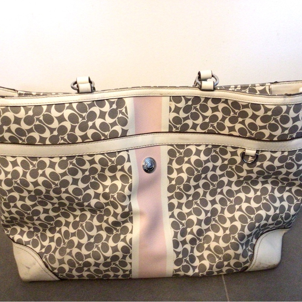 Coacher leather diaper bag in good condition.